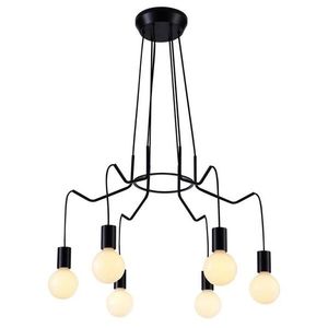 Závesná stropná lampa matná čierna 6x40W Basso vyobraziť