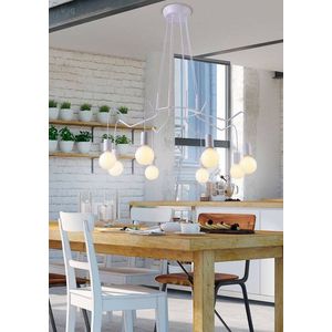 Závesná stropná lampa, matná biela, 8x40W, Basso vyobraziť
