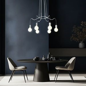 Závesná stropná lampa, matná biela, 6x40W, Basso vyobraziť