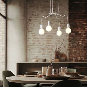 Závesná stropná lampa, matná biela, 4x40W, Basso vyobraziť