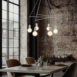 Závesná lampa matná biela 6xE27 dvojitý okruh Alto vyobraziť