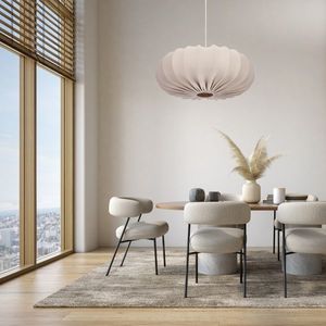 Škandinávska závesná lampa CAFEE' s béžovým tienidlom na frappé 66 cm - moderné stropné osvetlenie do obývačky a jedálne E27 vyobraziť