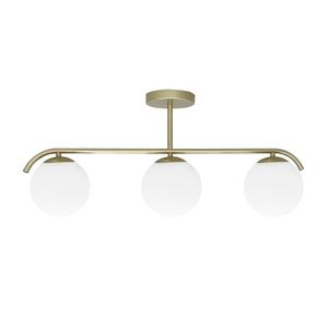 Stropná lampa AMADEO mosadz 3x40W E14 biele tienidlo vyobraziť