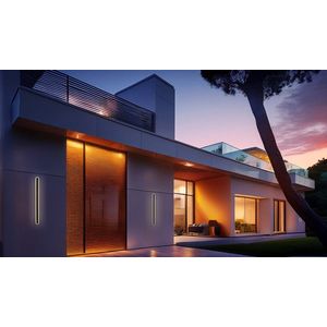 Vonkajšia nástenná lampa STICK L-60 čierna 20W opálové tienidlo IP65 vyobraziť