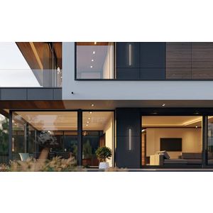 Vonkajšia nástenná lampa STICK L-30 čierna 12W opálové tienidlo IP65 vyobraziť