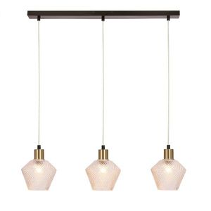 Závesná lampa Greniko čierna 3x40W E14 priehľadné tienidlo vyobraziť