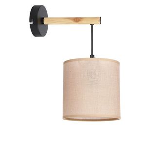 Kombinovaná nástenná lampa čierna 1x60W E27 tienidlo béžové vyobraziť