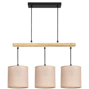 Závesná lampa Combo čierna 3x60W E27 béžové tienidlo vyobraziť