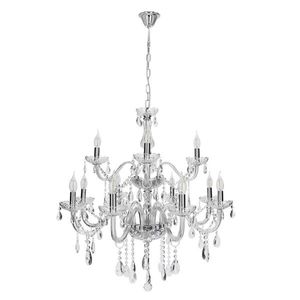 Závesná lampa Cristallo chróm 12x40W E14 priehľadná vyobraziť
