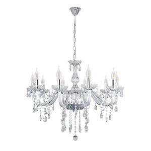 Závesná lampa Cristallo chróm 10x40W E14 priehľadná vyobraziť