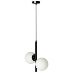 Závesná lampa Duo čierna 2x15W E14 biele tienidlo vyobraziť