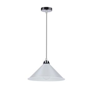 Závesná lampa Avola, chróm, 26 l/60W, tienidlo E27, biela vyobraziť