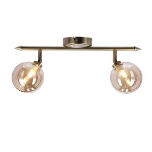 Stropná lampa Rodia patinovaná páska 2x40W g9 jantárové tienidlo vyobraziť