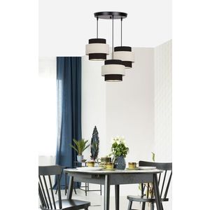 Závesná lampa Benta čierna doska 3x40W tienidlo e27 čierna+krémová vyobraziť