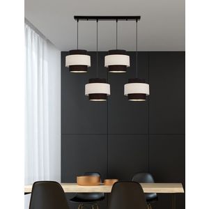 Závesná lampa Benta čierna 4x40W e27 tienidlo čierne+krémové vyobraziť