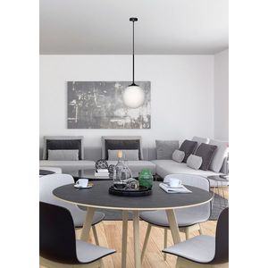 Závesná lampa čiernobiela guľa 20 cm Glasgow Ledea vyobraziť