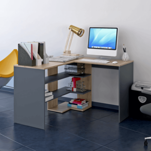 KONDELA Tamari rohový pc stôl biela vyobraziť