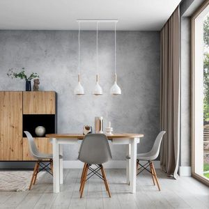 Woldes 71x17x110cm závesná lampa 3 biela vyobraziť