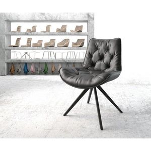 Otočná stolička Taimi-Flex čierna z pravej kože s krížovou základňou vyobraziť