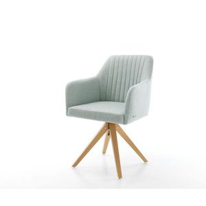 Otočná stolička Greg-Flex mätová plochá látka štvorcová drevená vyobraziť