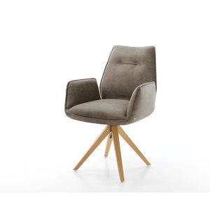 Otočná stolička Zoa-Flex taupe vintage z mikrovlákna s drevenou vyobraziť