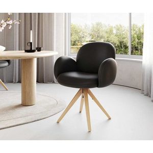 Otočná stolička Nube-Flex s podrúčkami drevená základňa štvorcová vyobraziť