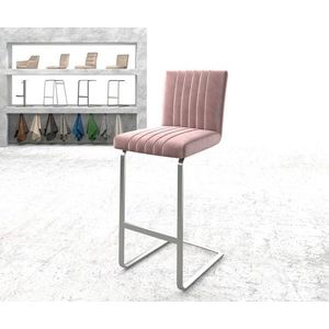 Barová stolička Luiga-Flex velvet pink konzolová základňa plochá vyobraziť