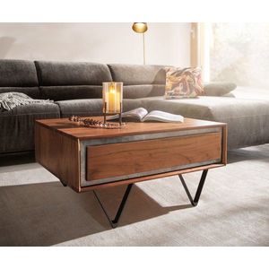 Konferenčný stolík Stonegrace 80x60x40 cm akáciová hnedá 2 zásuvky vyobraziť