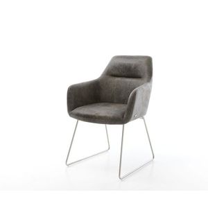 Jedálenská stolička Pejo-Flex sivá vintage tenká základňa z nerezovej vyobraziť