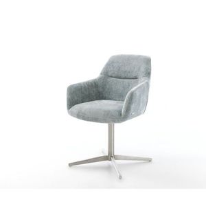 Jedálenská stolička Pejo-Flex šenilová pastelovo modrá podnož vyobraziť