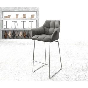 Barová stolička Yulo-Flex vintage šedá základňa tenká nerezová oceľ vyobraziť