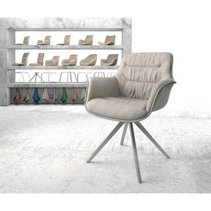 Jídelní židle Kaira-Flex světle šedá křížová podnož hranatá nerezová vyobraziť