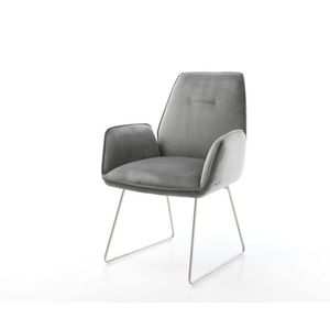 Jedálenská stolička Zoa-Flex sivý zamat tenká základňa z nerezovej vyobraziť