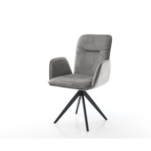 Otočná stolička Vinja-Flex sivá zamatová krížová základňa štvorcová vyobraziť