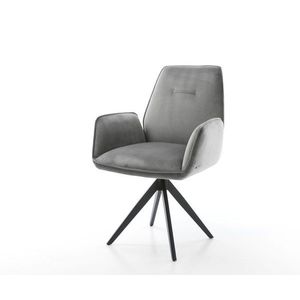 Otočná stolička Zoa-Flex sivá zamatová krížová základňa štvorcová vyobraziť