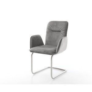 Jedálenská stolička Vinja-Flex sivá zamatová konzolová podnož vyobraziť