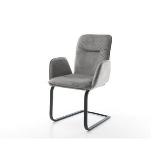 Jedálenská stolička Vinja-Flex sivá zamatová konzolová podnož plochá vyobraziť