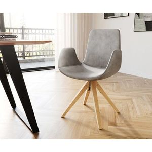 Jedálenská stolička Ilia-Flex drevená podnož zúžená prírodný zamat vyobraziť