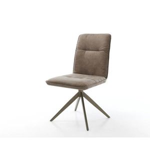 Jedálenská stolička Vinjo-Flex taupe vintage krížová podnož so širokým vyobraziť