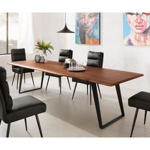 Jedálenský stôl Edge 300x100 akáciová hnedá kovová šikmá podnož vyobraziť