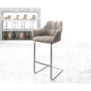 Yulo-Flex barová stolička vintage taupe konzolová základňa plochá vyobraziť