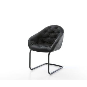 Gaio-Flex jedálenská stolička čierna z pravej kože podstavec konzoly vyobraziť