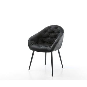 Jedálenská stolička Gaio-Flex čierna z pravej kože s kužeľovou vyobraziť