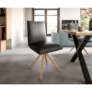 Jedálenská stolička Lelio-Flex drevená základňa štvorcová pravá kožená vyobraziť