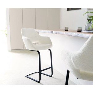 Barová stolička Yago-Flex konzolová základňa plochá kovová čierna vyobraziť