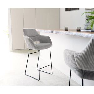 Barová stolička Yago-Flex s tenkou kovovou základňou čierny manšestr vyobraziť