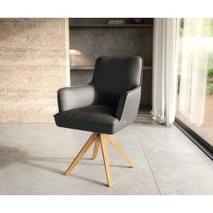 Heira-Flex otočná stolička s podrúčkami drevená základňa štvorcová vyobraziť