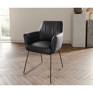 Jedálenská stolička Xana-Flex s tenkou kovovou základňou čierna pravá vyobraziť