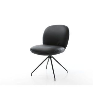 Nube-Flex jedálenská stolička pravá koža čierna krížová podnož zúžená vyobraziť