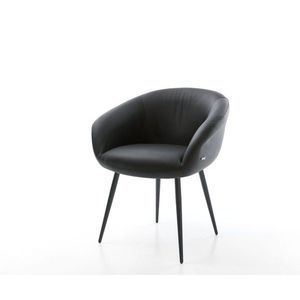 Podnož jedálenskej stoličky Vinka-Flex zúžená kovová čierna pravá koža vyobraziť